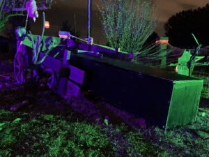 Halloween 2021 - Halloween Cemetery with Coffin Cart and Tombstones