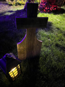 Cross Tombstone with Lantern