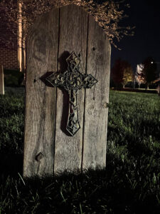 Medium Gothic Point Tombstone with Cross