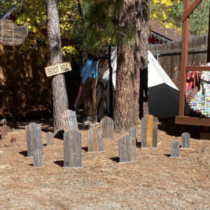 Variety of wood tombstones for a Boot Hill cemetery