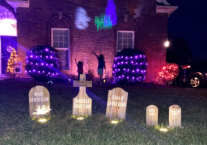 Tombstone Trio and X-small tombstones with Hocus Pocus names added by customer