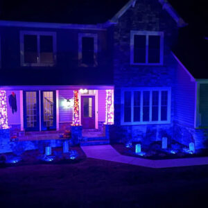 Wood tombstones in blue light for Halloween